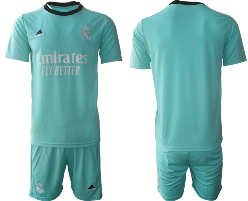 Men 2021-2022 Club Real Madrid second away Light blue blank Soccer Jersey